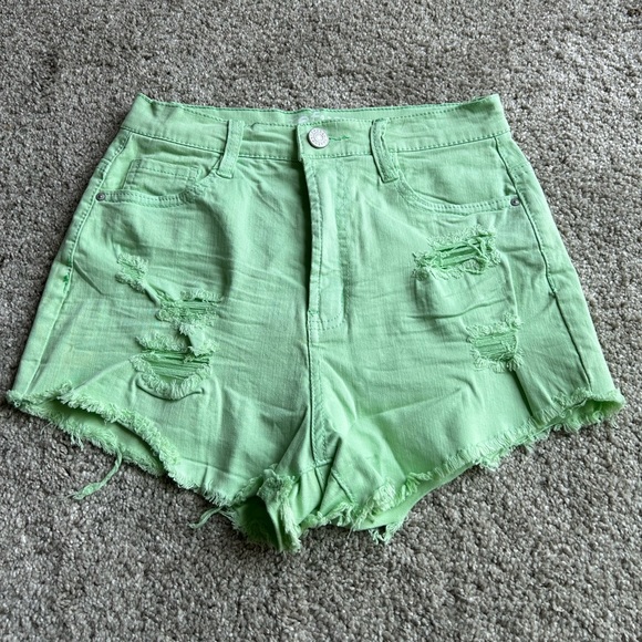 Mint green high rise short cheeky shorts - Picture 1 of 3